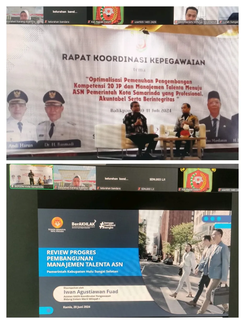 Via Zoom Meeting Rapat Koordinasi Kepegawaian