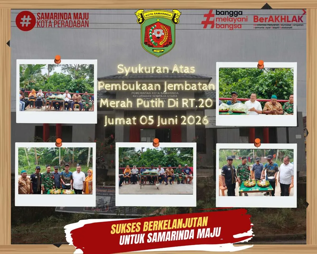 Syukuran Atas Pembukaan Jembatan Merah Putih RT.20 Kelurahan Sempaja Utara, Kecamatan Samarinda Utara