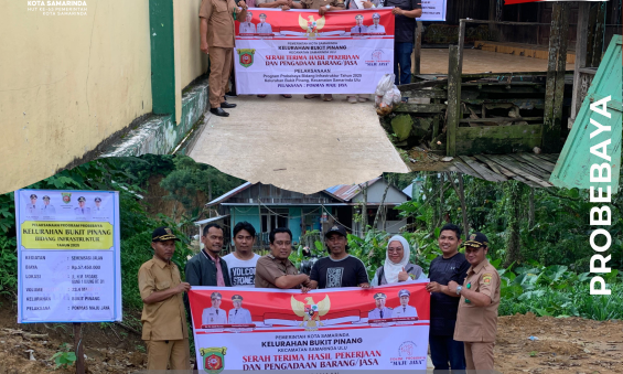 Serah Terima Hasil Pekerjaan Semenisasi Jalan RT.01 dan RT.02 Pelaksana Pokmas Maju Jaya kegiatan Probebaya Tahun 2025