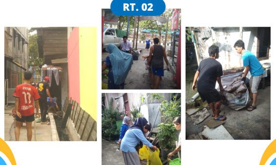 Gotong Royong di Sekitar Lingkungan RT. 02