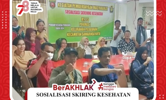 Sosialisasi skrining kesehatan pokmas 1 probebaya 2024 di RT. 25 Jl Dermaga